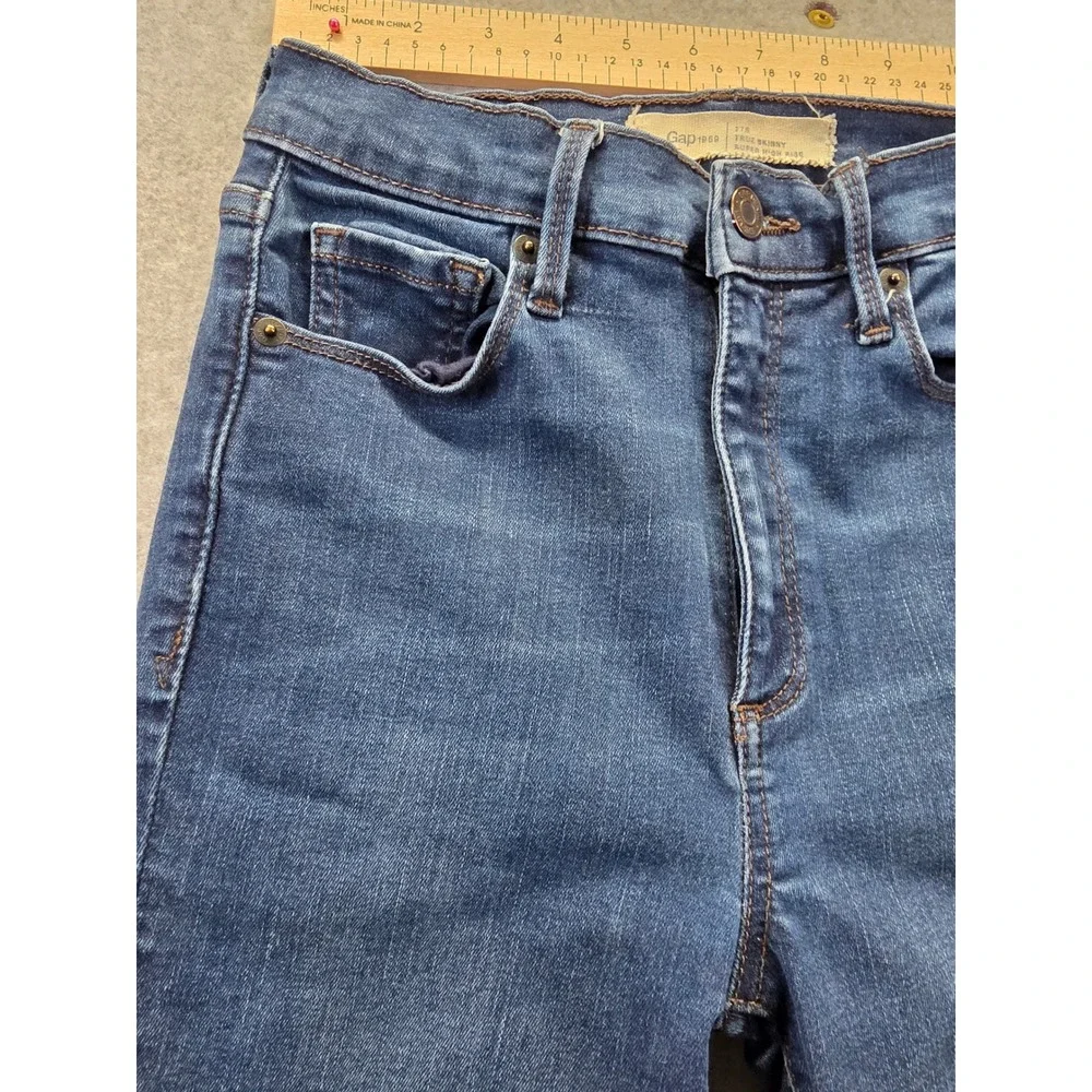 Gap 1969 True Skinny Super High Rise Jeans Womens 27 Medium‎ Wash Denim